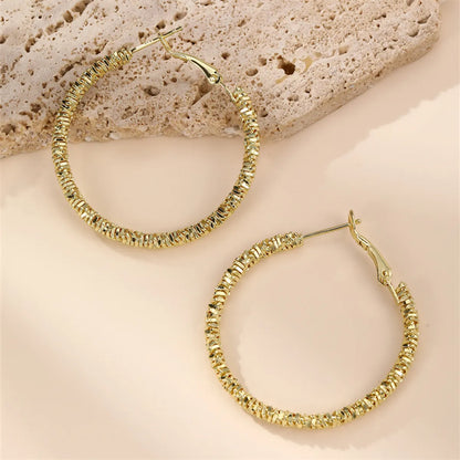 1 Pair IG Style Modern Style Circle Alloy Hoop Earrings