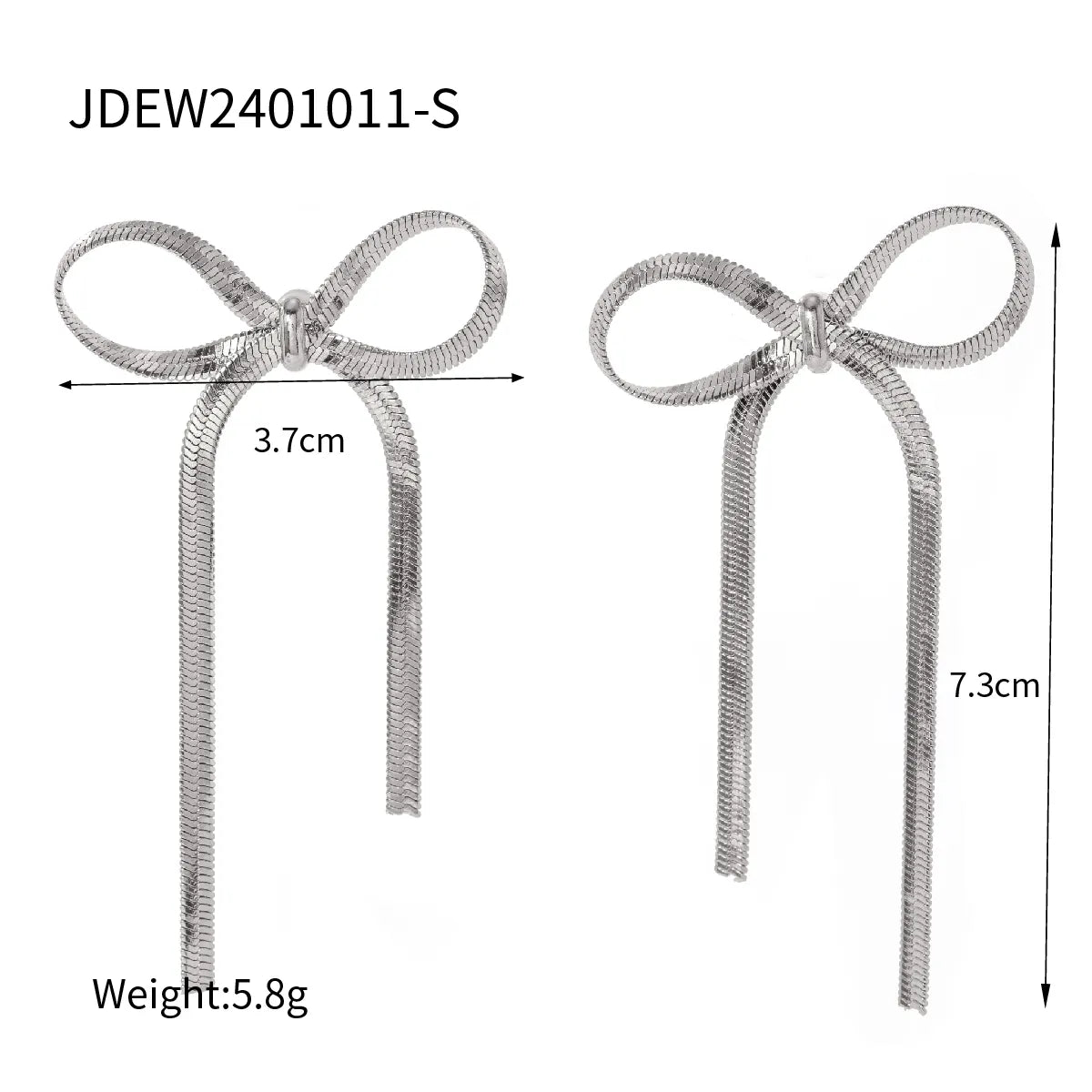 1 Pair IG Style Modern Style Classic Style Bow Knot 304 Stainless Steel Titanium Steel 18K Gold Plated Drop Earrings