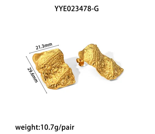 1 Pair IG Style Modern Style Classic Style Geometric 304 Stainless Steel 18K Gold Plated Ear Studs