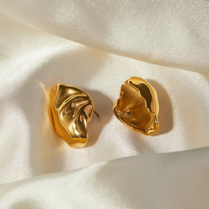 1 Pair IG Style Modern Style Classic Style Irregular Solid Color 316 Stainless Steel  18K Gold Plated Ear Studs