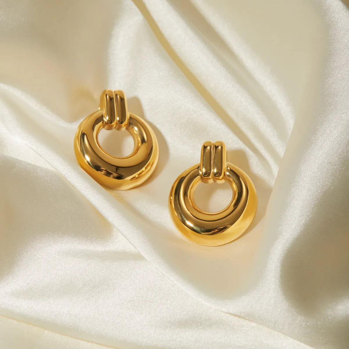 1 Pair IG Style Modern Style Classic Style Round 316 Stainless Steel  18K Gold Plated Ear Studs