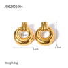 1 Pair IG Style Modern Style Classic Style Round 316 Stainless Steel  18K Gold Plated Ear Studs