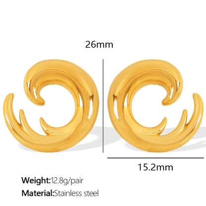 1 Pair IG Style Modern Style Classic Style Starfish Shell Polishing Plating 304 Stainless Steel 18K Gold Plated Ear Studs