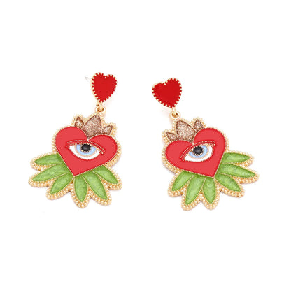 1 Pair IG Style Modern Style Devil'S Eye Enamel Plating Zinc Alloy Drop Earrings