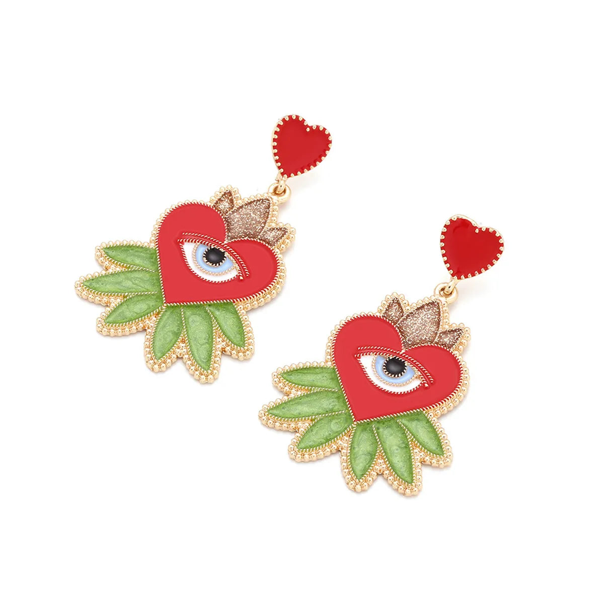 1 Pair IG Style Modern Style Devil'S Eye Enamel Plating Zinc Alloy Drop Earrings