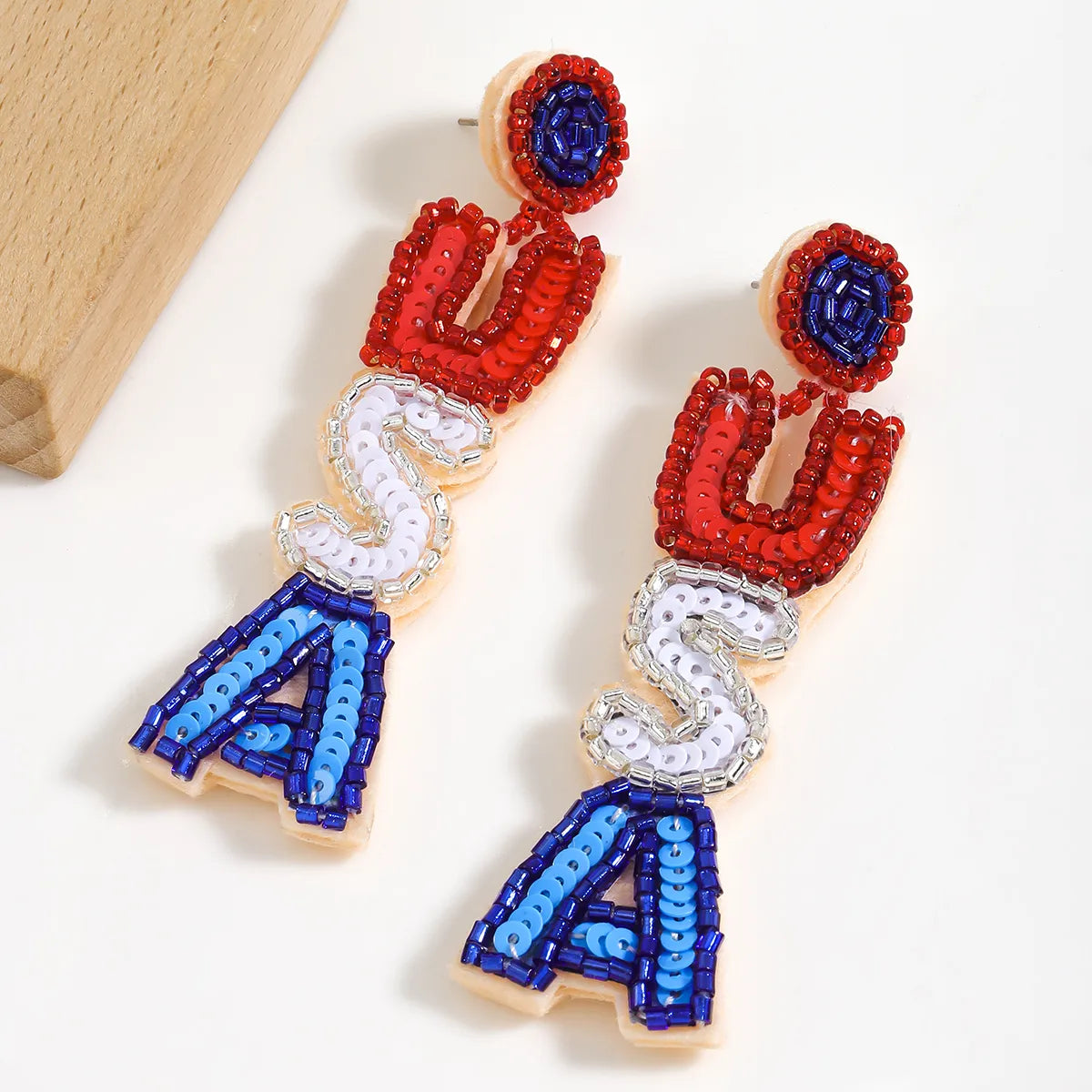 1 Pair IG Style Modern Style Letter Star Beaded Sequins Inlay Beaded Plastic Cloth Rhinestones Drop Earrings