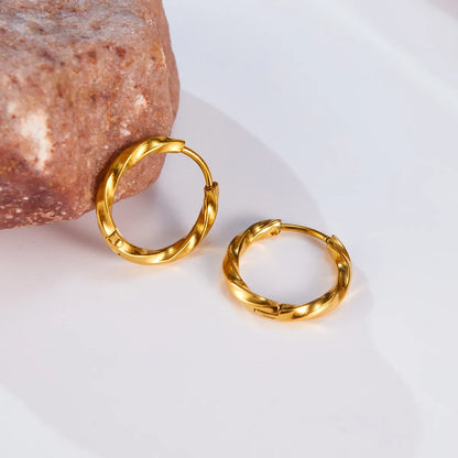 1 Pair Ig Style Modern Style Round Plating Stainless Steel 18k Gold Plated Earrings