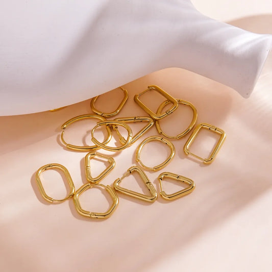 1 Pair IG Style Modern Style Simple Style Geometric 304 Stainless Steel 14K Gold Plated Earrings