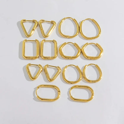 1 Pair IG Style Modern Style Simple Style Geometric 304 Stainless Steel 14K Gold Plated Earrings