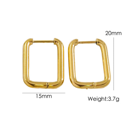 1 Pair IG Style Modern Style Simple Style Geometric 304 Stainless Steel 14K Gold Plated Earrings