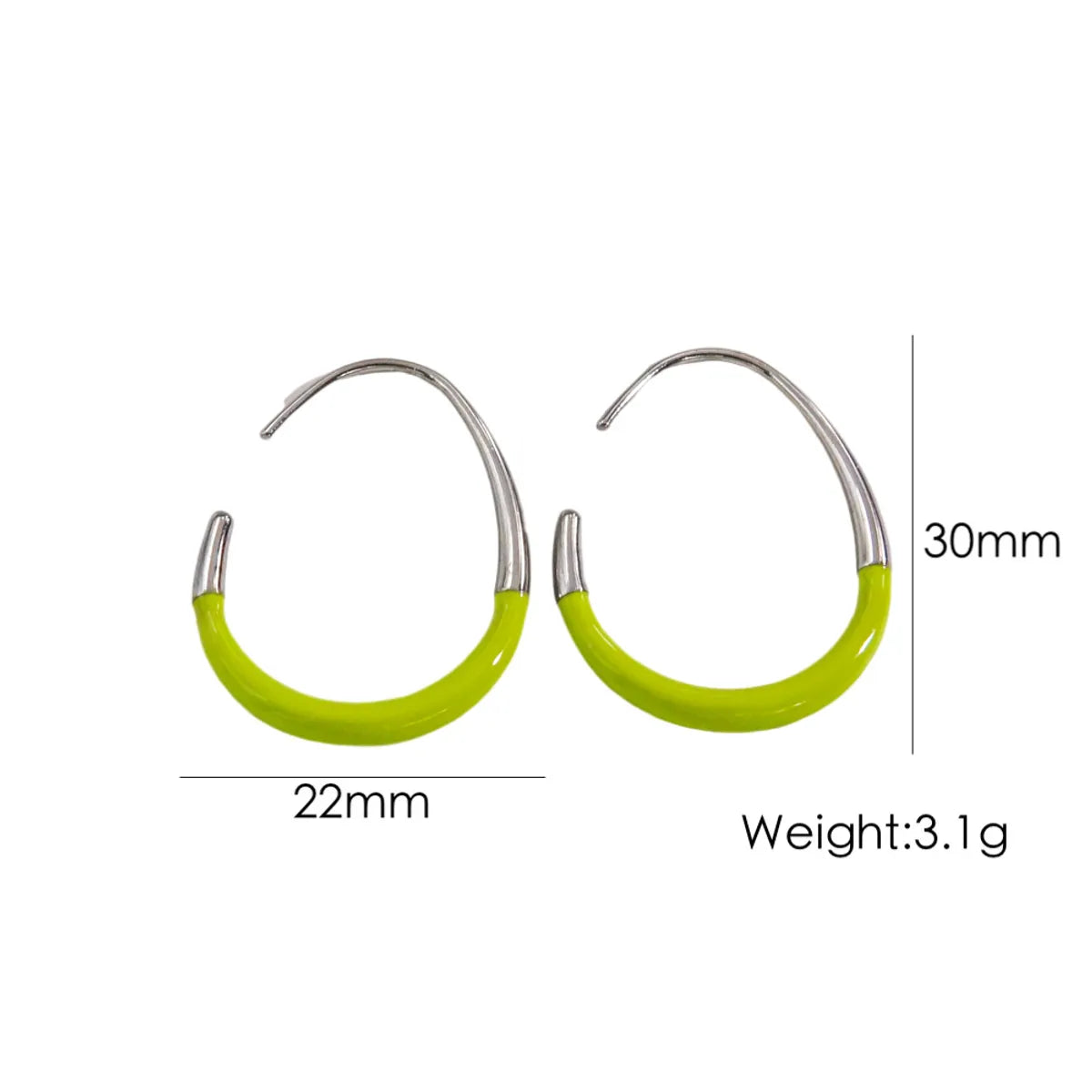 1 Pair IG Style Modern Style Simple Style Geometric Enamel 304 Stainless Steel 14K Gold Plated Ear Studs