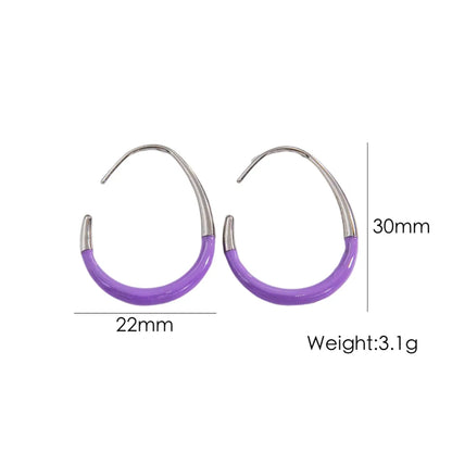 1 Pair IG Style Modern Style Simple Style Geometric Enamel 304 Stainless Steel 14K Gold Plated Ear Studs