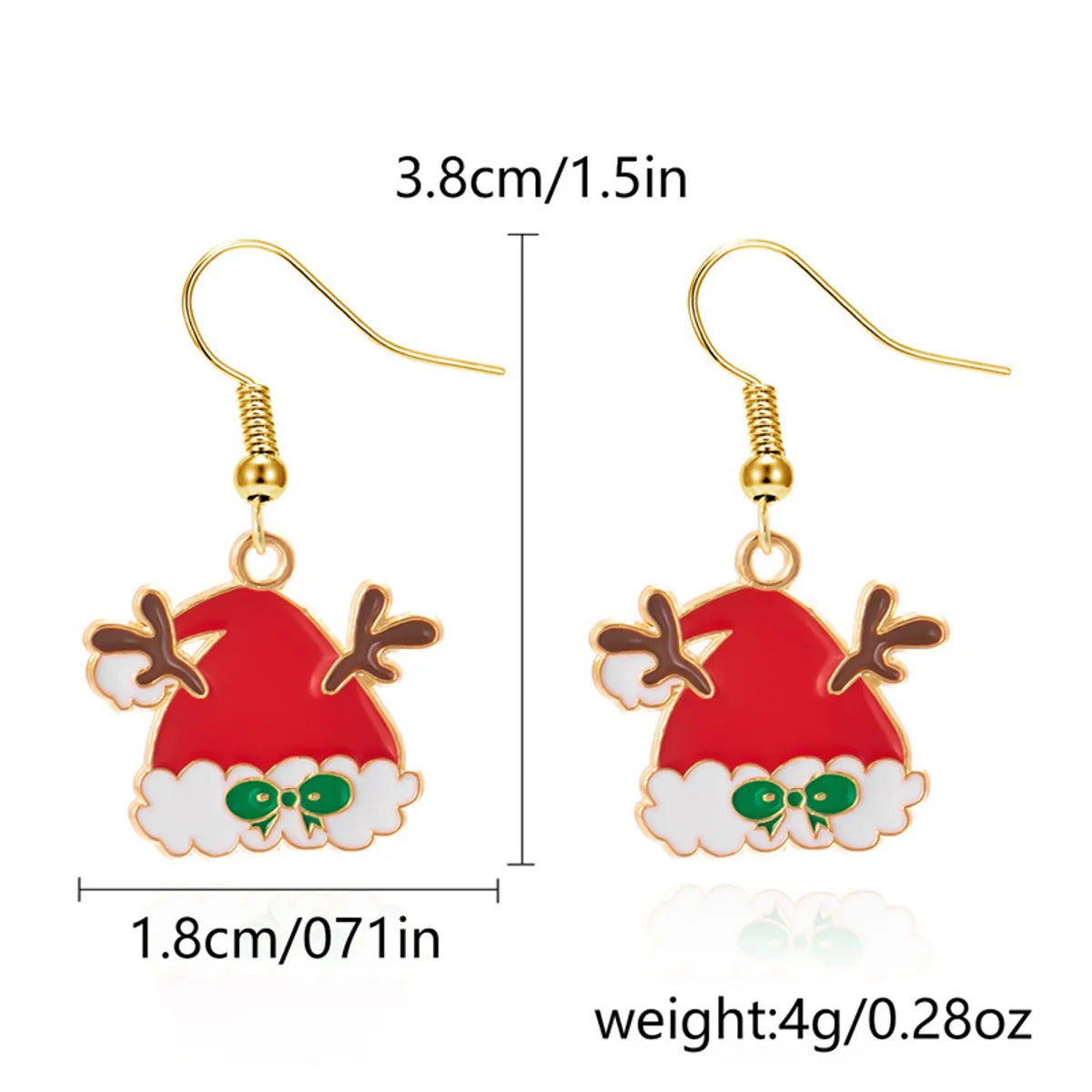 1 Pair IG Style Nordic Style Cartoon Character Christmas Tree Snowflake Enamel Zinc Alloy Drop Earrings Ear Studs