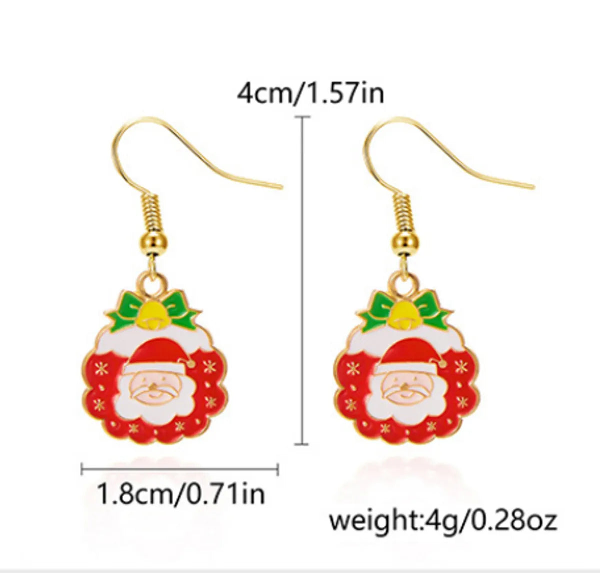 1 Pair IG Style Nordic Style Cartoon Character Christmas Tree Snowflake Enamel Zinc Alloy Drop Earrings Ear Studs