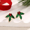 1 Pair IG Style Nordic Style Cute Christmas Tree Heart Shape Snowflake Plating Alloy Ear Studs