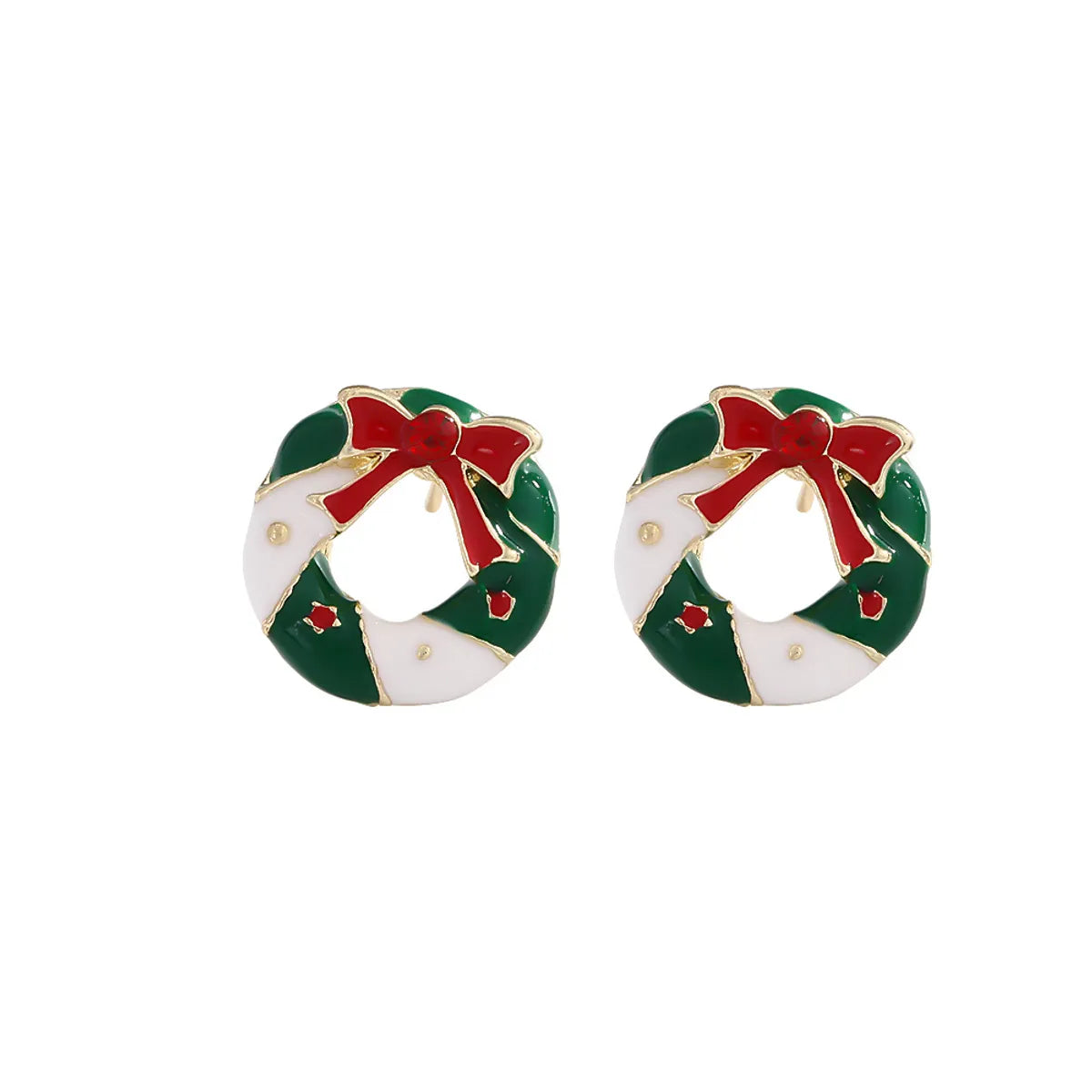 1 Pair IG Style Nordic Style Cute Christmas Tree Heart Shape Snowflake Plating Alloy Ear Studs