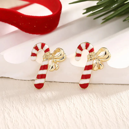 1 Pair IG Style Nordic Style Cute Christmas Tree Heart Shape Snowflake Plating Alloy Ear Studs