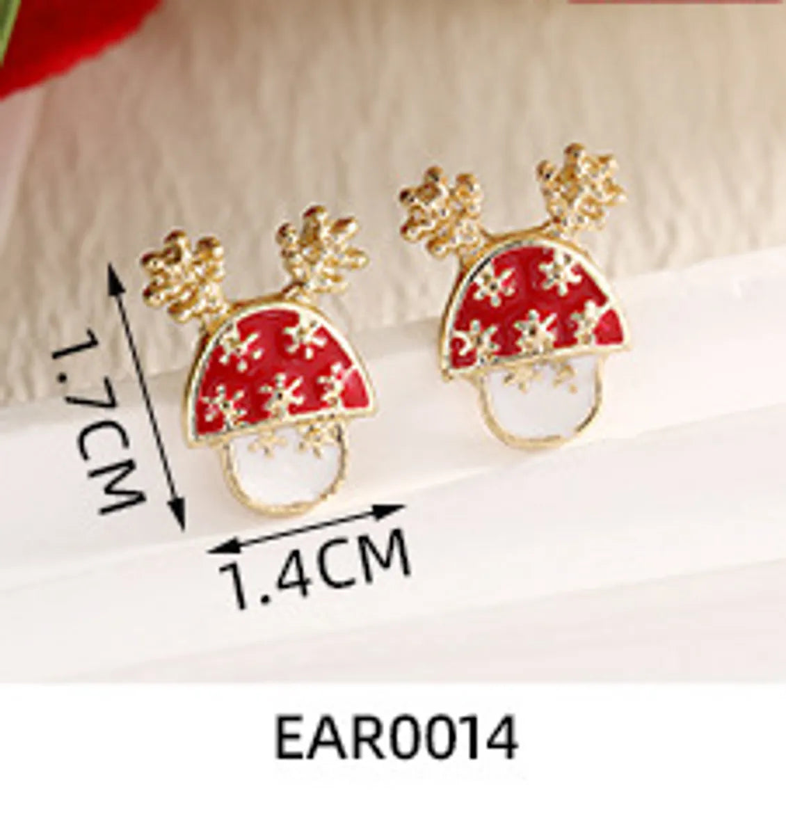 1 Pair IG Style Nordic Style Cute Christmas Tree Heart Shape Snowflake Plating Alloy Ear Studs