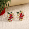 1 Pair IG Style Nordic Style Cute Christmas Tree Heart Shape Snowflake Plating Alloy Ear Studs