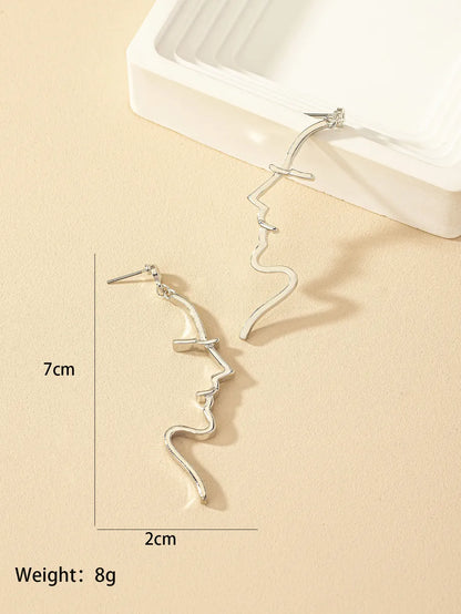 1 Pair Ig Style Nordic Style Punk Human Face Plating Alloy Ear Studs