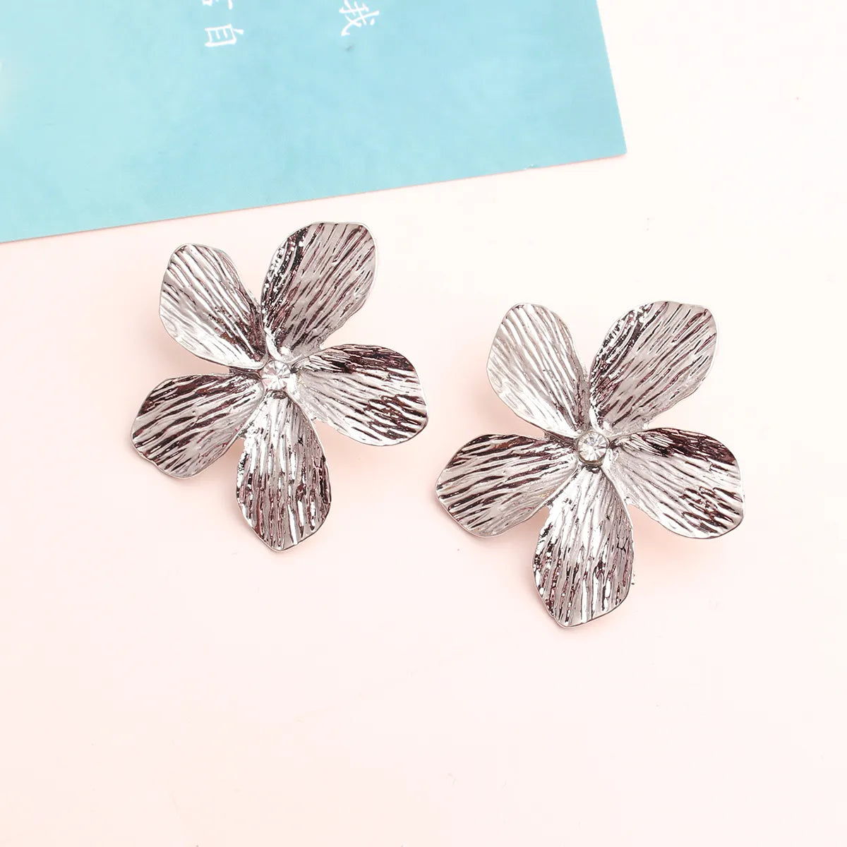 1 Pair Ig Style Petal Plating Inlay Alloy Rhinestones Gold Plated Ear Studs