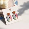 1 Pair IG Style Retro Animal Heart Shape Flower Plastic Resin Drop Earrings