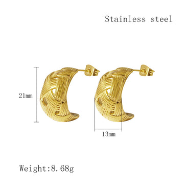 1 Pair Ig Style Retro C Shape Plating Stainless Steel Ear Studs