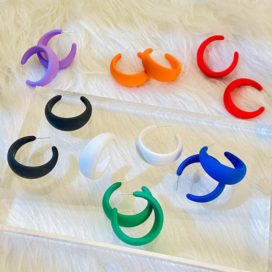 1 Pair Ig Style Retro C Shape Resin Ear Studs