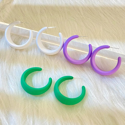 1 Pair Ig Style Retro C Shape Resin Ear Studs