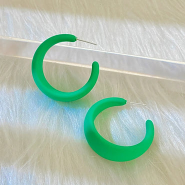 1 Pair Ig Style Retro C Shape Resin Ear Studs