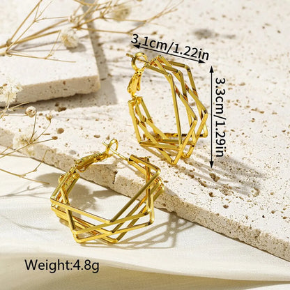 1 Pair Ig Style Retro Classic Style Geometric Plating Copper 18k Gold Plated Ear Studs