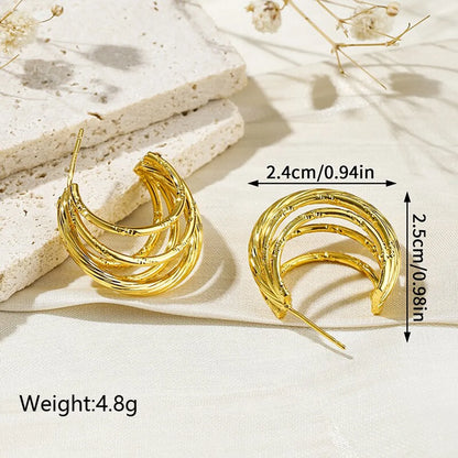 1 Pair Ig Style Retro Classic Style Geometric Plating Copper 18k Gold Plated Ear Studs