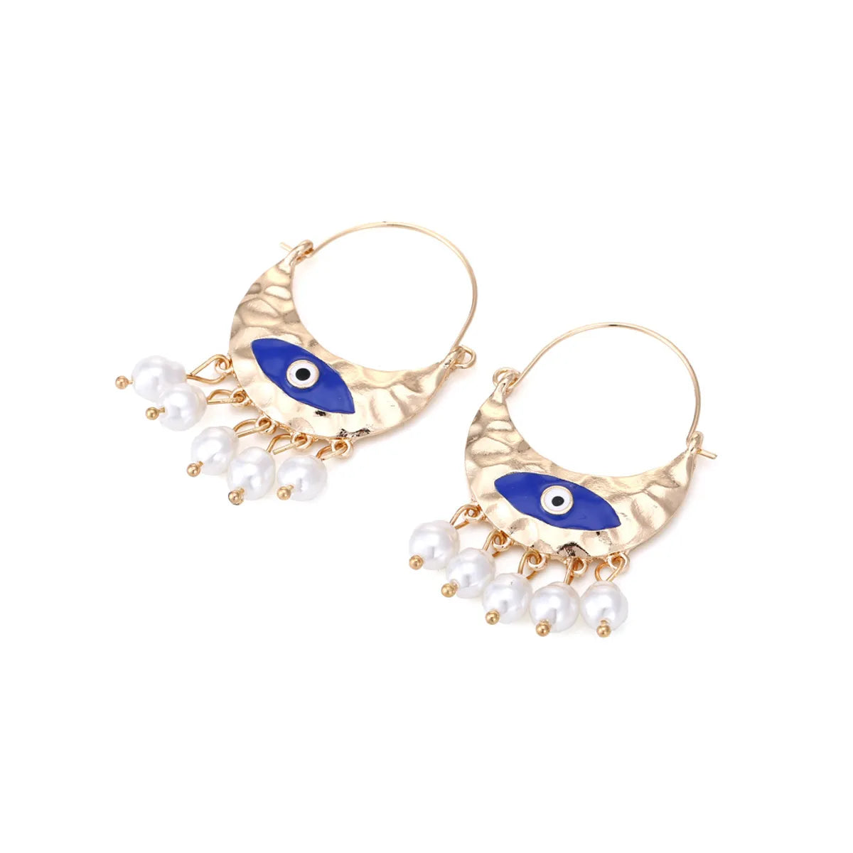 1 Pair Ig Style Retro Devil's Eye Enamel Pearl Alloy Drop Earrings