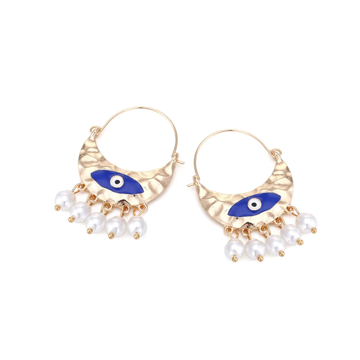 1 Pair Ig Style Retro Devil's Eye Enamel Pearl Alloy Drop Earrings