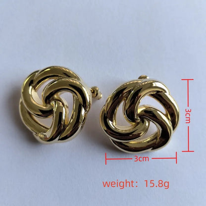 1 Pair Ig Style Retro Geometric Plating Alloy Gold Plated Silver Plated Ear Studs