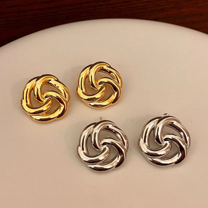 1 Pair Ig Style Retro Geometric Plating Alloy Gold Plated Silver Plated Ear Studs