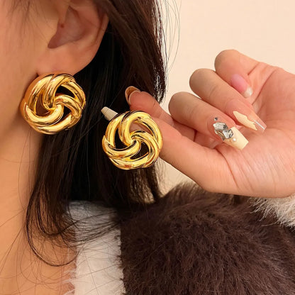 1 Pair Ig Style Retro Geometric Plating Alloy Gold Plated Silver Plated Ear Studs