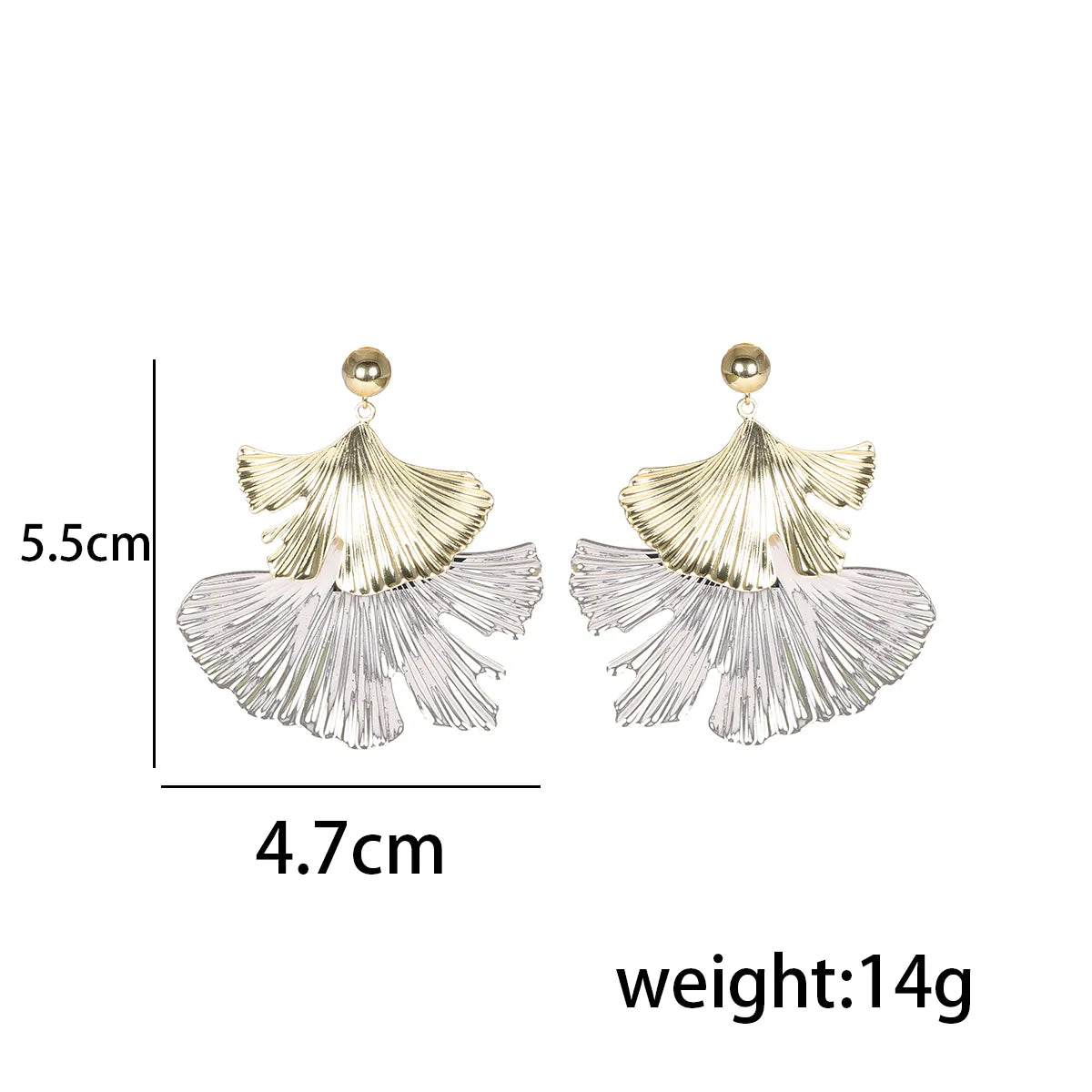 1 Pair Ig Style Retro Ginkgo Leaf Plating Copper Drop Earrings