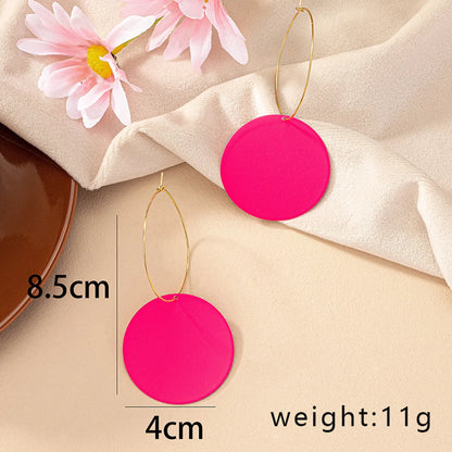 1 Pair Ig Style Retro Korean Style Geometric Round Plating Arylic Drop Earrings