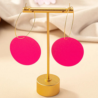 1 Pair Ig Style Retro Korean Style Geometric Round Plating Arylic Drop Earrings