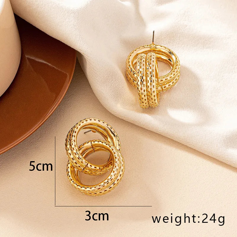 1 Pair Ig Style Retro Round Plating Alloy Gold Plated Drop Earrings