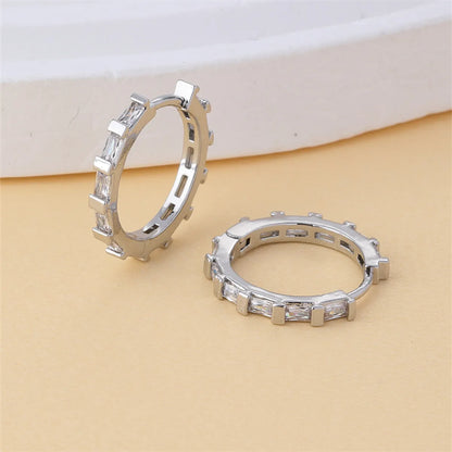 1 Pair IG Style Retro Simple Style Geometric Round Plating Inlay Copper Zircon K Gold Plated Ear Studs