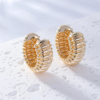 1 Pair IG Style Retro Simple Style Geometric Round Plating Inlay Copper Zircon K Gold Plated Ear Studs