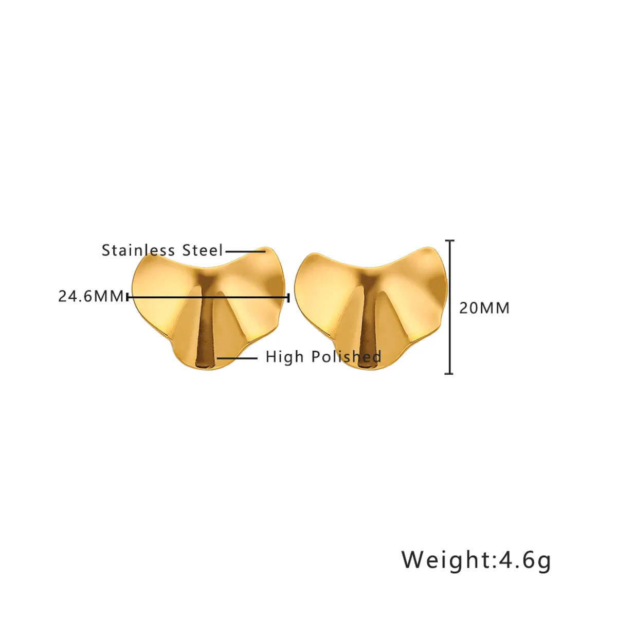 1 Pair IG Style Retro Simple Style Irregular Round Heart Shape Irregular Plating 304 Stainless Steel Titanium Steel 18K Gold Plated Drop Earrings Ear Studs