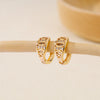 1 Pair IG Style Round Heart Shape Inlay Brass Zircon Earrings