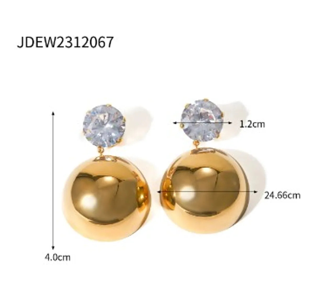 1 Pair Ig Style Round Plating Stainless Steel Drop Earrings