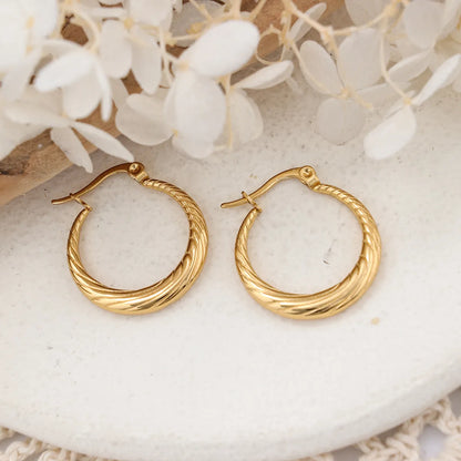 1 Pair IG Style Round Plating Stainless Steel Hoop Earrings