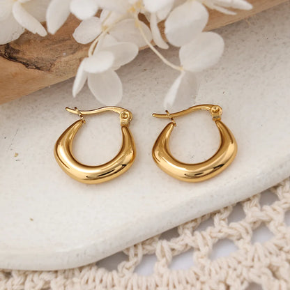 1 Pair IG Style Round Plating Stainless Steel Hoop Earrings