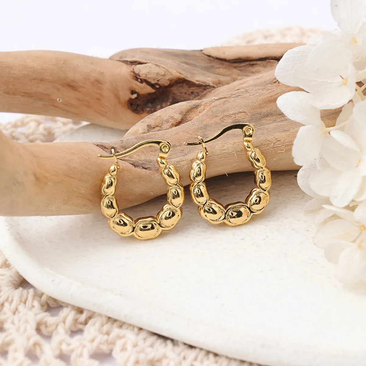 1 Pair Ig Style Semicircle Plating Stainless Steel Earrings