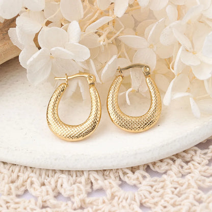 1 Pair Ig Style Semicircle Plating Stainless Steel Hoop Earrings